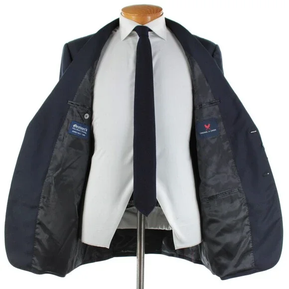 Cardinal of Canada NWT 100% Wool Sport Coat Size 43L US In Solid Navy Blue